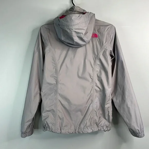 THE NORTH FACE HyVent Grey Pink Waterproof Nylon Rain Hood Jacket Gorpcore S - Picture 11 of 16